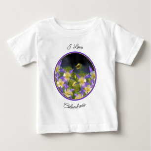コロラドブルーオダマキ(植物)絵画ズ – オリジナルアート ベビーTシャツ