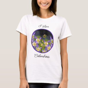 コロラドブルーオダマキ(植物)絵画ズ – オリジナルアート Tシャツ