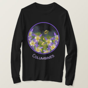 コロラドブルーオダマキ(植物)絵画ズ – オリジナルアート Tシャツ