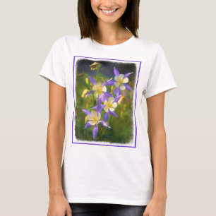 コロラドブルーオダマキ(植物)絵画ズ – オリジナルアート Tシャツ