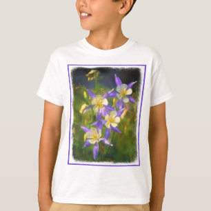 コロラドブルーオダマキ(植物)絵画ズ – オリジナルアート Tシャツ