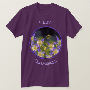 コロラドブルーオダマキ(植物)絵画ズ – オリジナルアート Tシャツ