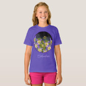 コロラドブルーオダマキ(植物)絵画ズ – オリジナルアートT- Tシャツ (正面フル)