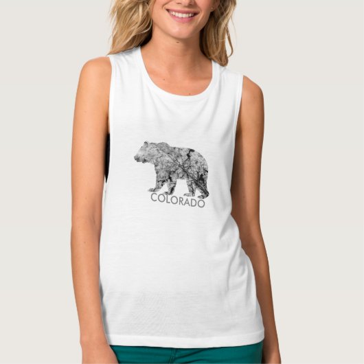 コロラドベア |ひび割れリーフ |マッスルタンク Tシャツ (正面)