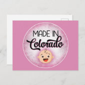 コロラドベビーおもしろいピンクニューガールポストカード ポストカード (正面/裏面)