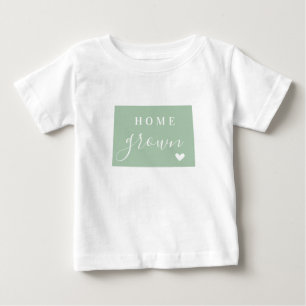 コロラドホームグロウン 編集可能カラー州マップ ベビーTシャツ