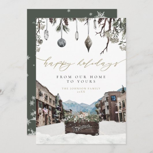 コロラドマウンテンクリスマスカード 招待状 (正面/裏面)