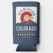 コロラドマウンテンズヴィンテージCoフラッグお土産 スリム缶クーラー (正面)