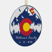 コロラドマウンテンズヴィンテージCoフラッグお土産 セラミックオーナメント (右)