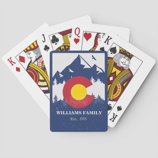 コロラドマウンテンズヴィンテージCoフラッグお土産 トランプ (裏面)
