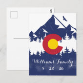 コロラドマウンテンズヴィンテージCoフラッグお土産 ポストカード (正面/裏面)