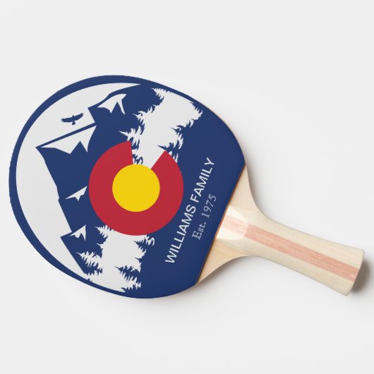 コロラドマウンテンズヴィンテージCoフラッグお土産 卓球ラケット (横)