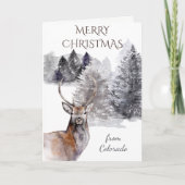 コロラドマウンテンディアーでのクリスマス シーズンカード (正面)
