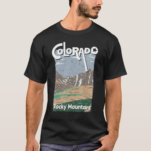 コロラドマウンテン州ロッキーマウンテンズスキーハイク Tシャツ (正面)