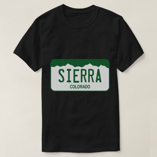 コロラドライセンスプレート – シエラ Tシャツ (デザイン正面)