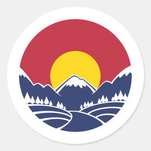 コロラドロッキーマウンテンエンブレム ラウンドシール (正面)