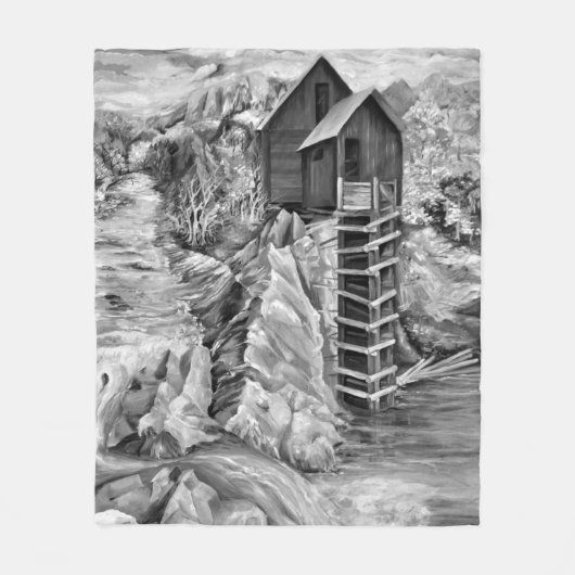 コロラドロッキーマウンテンズリバークリスタルミル フリースブランケット (正面)