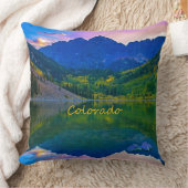 コロラドロッキー山脈と湖 クッション (ブランケット)