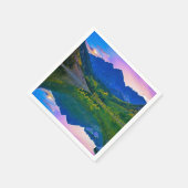 コロラドロッキー山脈と湖 スタンダードカクテルナプキン (角)