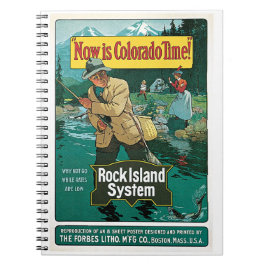 コロラドロックアイランドラインヴィンテージ旅行ポスター ノートブック