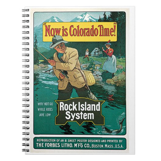 コロラドロックアイランドラインヴィンテージ旅行ポスター ノートブック (正面)