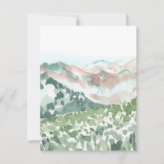 コロラドワイルドフラワーズマウンテンズサマーウォーターカラー 招待状 (裏面)