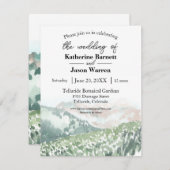 コロラドワイルドフラワーズマウンテンズサマーウォーターカラー 招待状 (正面/裏面)