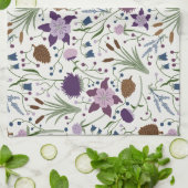 コロラドワイルドフラワーズ，オダマキ（植物），ピネコーン キッチンタオル (折り畳み)