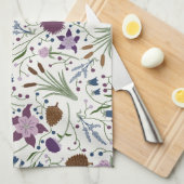 コロラドワイルドフラワーズ，オダマキ（植物），ピネコーン キッチンタオル (四つ折り)