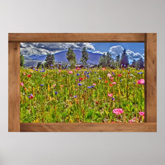 コロラドワイルドフラワーマウンテンビューポスタープリント ポスター (正面)