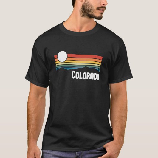 コロラドヴィンテージサンセット80sレトロサマー州USA Tシャツ (正面)
