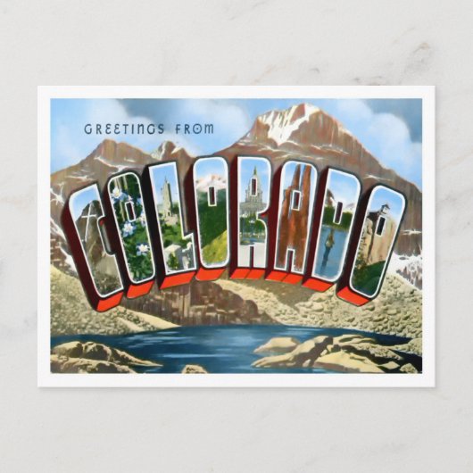コロラドヴィンテージビッグ・レター葉書 ポストカード (正面)
