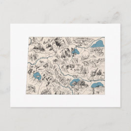 コロラドヴィンテージ写真マップアンティーク州図 ポストカード