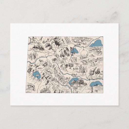 コロラドヴィンテージ写真マップアンティーク州図 ポストカード (正面)