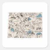 コロラドヴィンテージ写真マップ スクエアシール (正面)