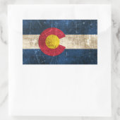 コロラドヴィンテージ州旗 長方形シール (バッグ)