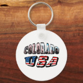 コロラド写真と米国文字 キーホルダー (正面)