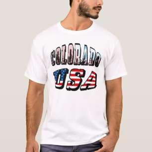 コロラド写真と米国文字 Tシャツ