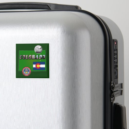 コロラド写真文字、国旗、印章、四半期、地図 マグネット (インサイチュ (スーツケース))