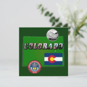 コロラド写真文字、国旗、印章、四半期、地図 招待状 (スタンド正面)