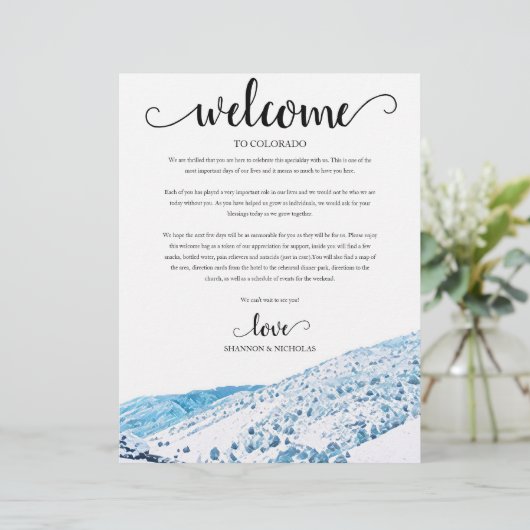 コロラド冬のウェディングウィークエンドウェルカム旅程 (スタンド正面)