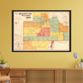 コロラド南西部の地図（1893年） キャンバスプリント (インサイチュ (リビング))