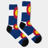 コロラド地球に優し州の旗を持つメンズクルーソックス ソックス (右)