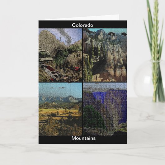 コロラド山脈モザイク写真コラージュ カード (正面)