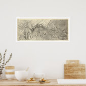 コロラド川の地図1858 ポスター (キッチン)