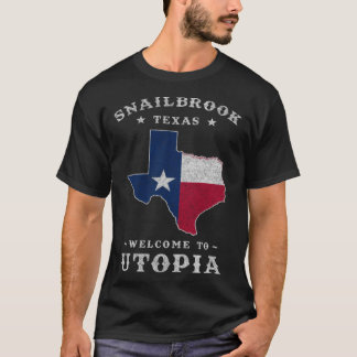 コロラド川沿いのユートピアシティ、テキサス州スネイルブルック Tシャツ