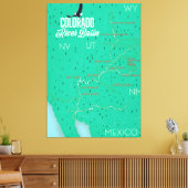 コロラド川流域ヴィンテージの地図 キャンバスプリント (インサイチュ (リビング))