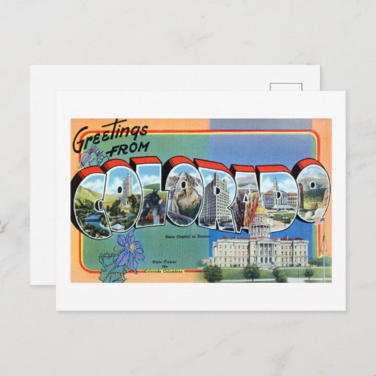 コロラド州からのヴィンテージの挨拶 旅行ポスター ポストカード (正面/裏面)