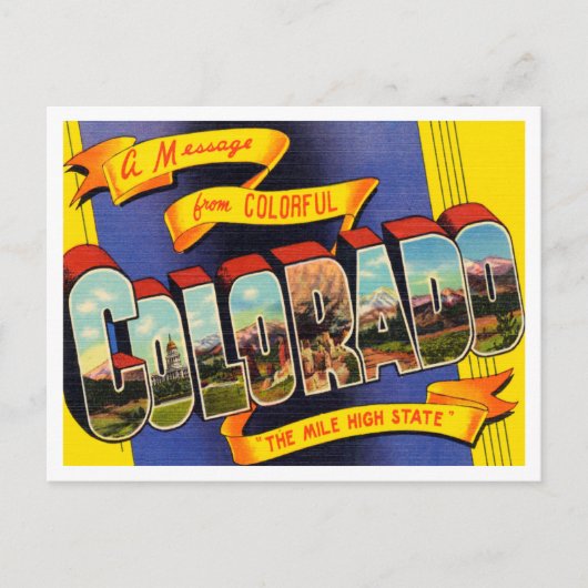コロラド州からの挨拶ザマイルハイ州 ポストカード (正面)