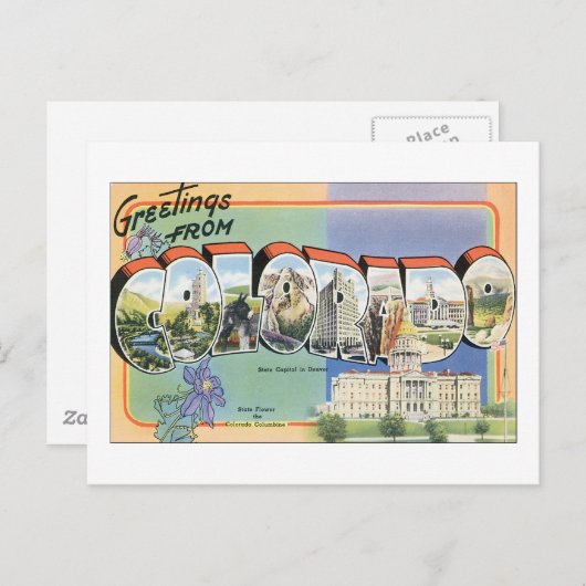 コロラド州からの挨拶 ポストカード (正面/裏面)